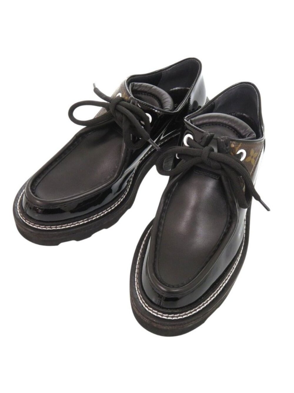 Louis Vuitton LV Beaubourg Line Derby Monogram Thick Sole Leather Patent